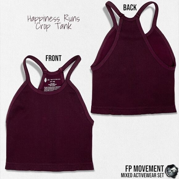 FP MOVEMENT SET: GOOD KARMA SQUARE NECK BRA + LEGGINGS + HR CROP IN MAPLE NECTAR - Picture 3 of 16
